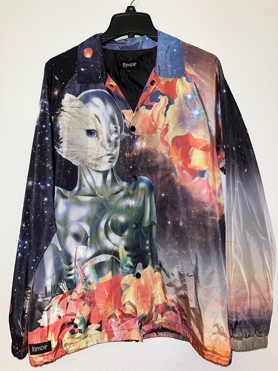 Ripndip Other - Ripndip Galaxy Cat Alien Jacket Mens Large Space Graphic Streetwear